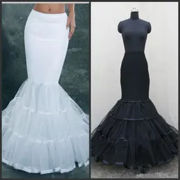 2019 White Fishtail Mermaid Brudtillbehör Petticoats Bröllopsklänning Vit svart brud Petticoat glider tillbehör underskirt273s