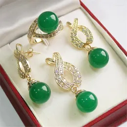 Halsband örhängen set eleganta smycken 12mm skal pärla strass kristall zirkonhänge ring för kvinnor flickor bröllop fest gåva