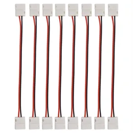 100pcs 8mm 2pin LED Connector 10mm LED Connector Adapter Cable Strip to Strip 5050 3528 Single Color LED Strip340H