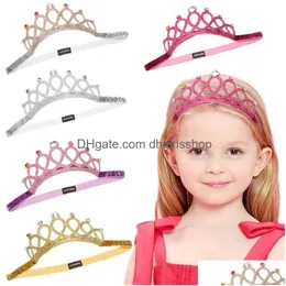 Headbands Crown Birthday Party Baby Girl Headband Infant Hair Accessories Clothes Band Newborn Headwear Tiara Headwrap Hairband Gift Dh7Ya