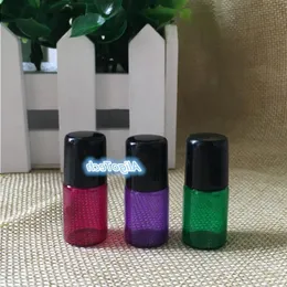 Mischen Sie 3 Farben 2 ml kleine bunte Glasrollerflaschen 2 CC Glas Roll-on-Duft-Parfümflaschen nachfüllbare tragbare Roll-on-Flasche Jcsuh