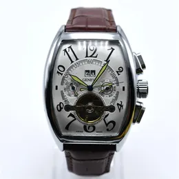 AAA Geneva luxe merk lederen mechanische automatische herenhorloges drop tourbillon skeleton gouden heren wristwatch257T