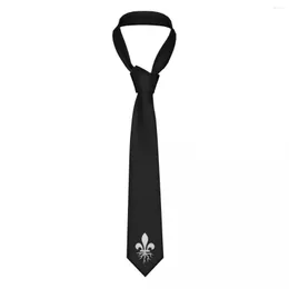 Bow Ties Grey Tie Fleur De Lis Iris Hip-Hop Street Cravat Business Necktie 8cm Wide