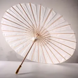 Çap 60cm 60pcs Gelin Düğün Parasolleri Beyaz Kağıt Şemsiyeleri Güzellik Öğeleri Çin Mini Zanaat Şemsiye NMD