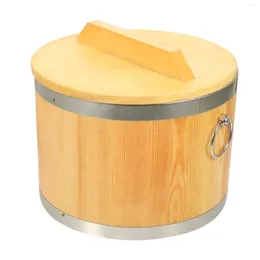 Zestawy naczyń obiadowych Sushi Barrel Wanny Pokrywa ryż serwowanie wiadra duży zjadacz gotowany pojemnik na drewniane drewniane miski