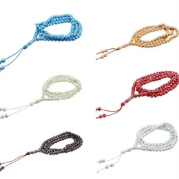6 bracciali musulmani del Medio Oriente di colore ciondolo nappa 99 catena di perline di preghiera rosario islamico257T