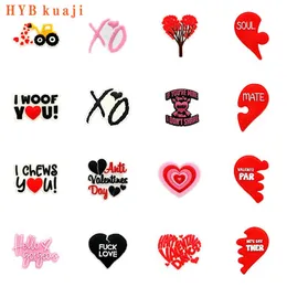 Hybkuaji Valentine Elements Shoe Charms Wholesale Shoes Decorations PVC Buckles for Shoes