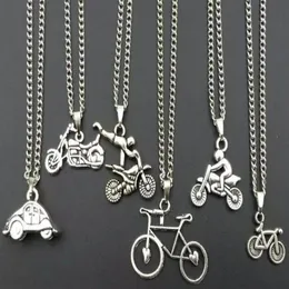 Colares com pingente de estilo misto, bicicleta, motocicleta, colar, jóias, joias masculinas, amuletos, presente216o