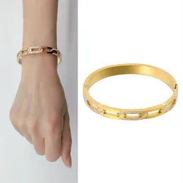 تصميم أزياء جديد الصيف بيع الكفة مجوهرات الإسورة الكاملة الماس الإبزيم الزركونيا الزركونيا CZ Bangle Gifts الزوجان حفل زفاف 291Z