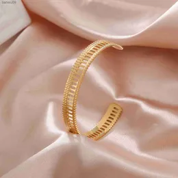 Bracciale a polsino geometrico color oro in acciaio inossidabile Skyrim per donna Bohemia Open Bangle Gioielli regalo di compleanno per amici amanti L230704