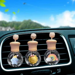 Désodorisant de voiture parfum de voiture bouteille en verre vide mignon désodorisant de voiture bouteille clip de parfum sortie d'aération diffuseur d'huiles essentielles d'aromathérapie x0720