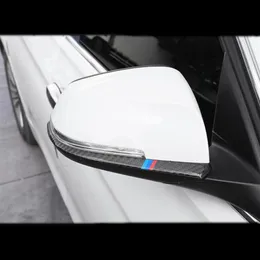 ألياف الكربون تصفيف مرايا الرؤية الخلفية غطاء شرائح تقليم ملصق ل BMW 1 2 3 4 Series X1 F20 F30 F31 F34 E84 Accessories204W