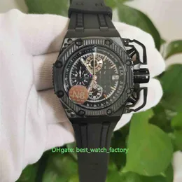 العناصر عالية الجودة الساعات 42 مم الناجي 26165 26165io 00 A002CA 01 chronograph workin black rubber bands vk quartz movement me291r