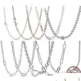 펜던트 목걸이 925 Sier Fit Pandora Necklace Heart Women Fashion Exquisite Chain Link Me 시리즈 드롭 배달 펜던트 DHMNH DHMNH
