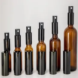 Snabb DHL -frakt 10 ml 15 ml 20 ml 30 ml 50 ml 100 ml bärnsten rund på återfyllningsbara glas sprayflaskor parfym sprayer kosmetiska atomisatorer pcqud