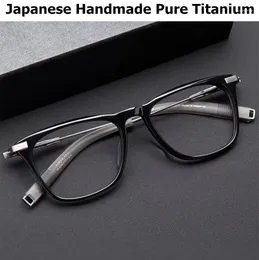 Sonnenbrillenrahmen Japanische handgemachte reine Titanbrille Rahmen Männer verschreibungspflichtige Brillen Frauen Platz Myopie optische Brillen Brillen