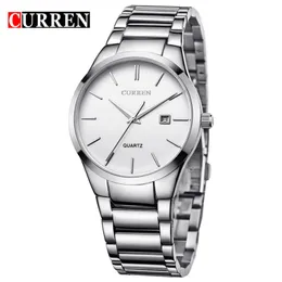 Curren Luxury Classic Fashion Business Men WatchesディスプレイQuartz-Watch Wwristwatchステンレス鋼の男性時計Reloj hombre2507