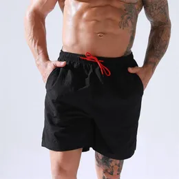 Men's Swimwear Summer Board Shorts Solid Swimsuit Men Casual Gay Surffing Beachwear With Pocket Swim Briefs332f