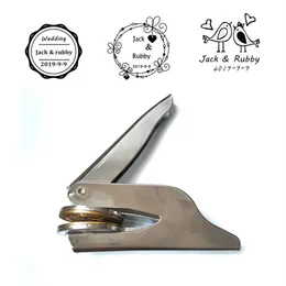 Tragbarer Prägestempel aus Metall, individuelles Hochzeitsprägesiegel, Siegel214l