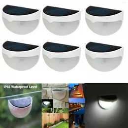 ウォールランプ8PCS LED Solar Fence Light / 6LED Outdoor Courtyard Energaving Garden防水雰囲気装飾