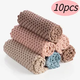 Cleaning Cloths 10pcKitchen Cleaning Towel Anti-grease Wiping Rags Kitchen Efficient Super Absorbent Microfiber Cleaning Cloth Home Washing Dish 230720