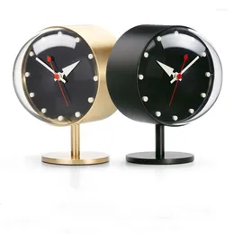 Table Clocks Specialty Clock Creative Modern Design Brass Quartz Silent Desktop Decoration 11X15Hcm Home Decor Horloge Gifts