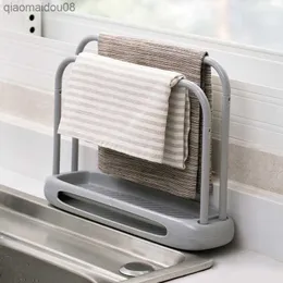 Kitchen Dishcloth storage shelf Holder Towel Rag Hanger Sink Sponge Holder Rack Shelf Bathroom Dish Cloth Detachable Organizer L230704