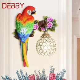 Wall Lamps DEBBY Modern Parrot Lamp LED Indoor Creative Lifelike Resin Sconce Light For Home Living Room Corridor Decor