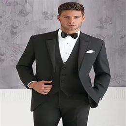 男性用のタキシードスーツ新郎を着るブラックカスタムメイド2021 3ピーススーツ高品質2714