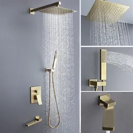 Golden Rain Rubinetto doccia per bagno Miscelatore freddo Set docce per vasca 2MM Sistema doccia soffione doccia 304SUS ultra sottile182p