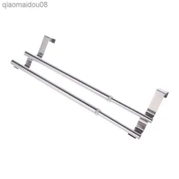 Extendable Over Door Towel Rack Bar Hanging Holder Bathroom Kitchen Hotel Cabinet Cupboard Shelf Rack Rail Storage L230704