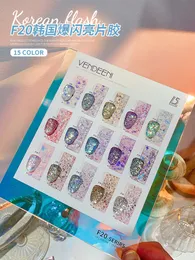 Smalto per unghie Coreano Grandi paillettes Manicure Art Design Vernice Gel Lacca Glitter Platinum Peack p 230801