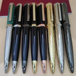 GIFTPEN Luxus-Stifte mit Box, konkavem Gitter, Kugelschreiberhalter, goldfarben, 7-kantige Form, Stiftkappe, Stiftclip verziert und Saphirglas French278C
