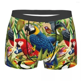 Underpants Man Tropical Macaw Cockatiel Boxer Briefs Shorts Panties Soft Underwear Animal Bird Male Sexy