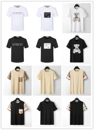 Herrkläder varumärke Senior Designer Casual T-shirt Svart och vit beige Kontrollera ren bomulls andningsbar smal skjorta för män och kvinnor med samma högkvalitativa M-3XL