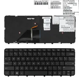 Nowa klawiatura laptopa angielskiego dla hp folio 13 13-1000 13-2000 klawiatura błyszcząca rama US Zwrotu 673656-001 US Laptop Repair Keyboard223p