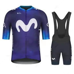 Cycling Jersey Sets Breathable AntiUV Summer Movistar Team Set Sport Mtb Bicycle Jerseys Men's Bike Clothing Maillot Ciclismo Hombre 230719