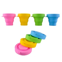 Travel Trip Cup Candy Colors Silicone Folding Portable Travel Outdoor Sports Retractable Cups Collapsible cup