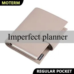 Anteckningar Limited Imperfect Moterm Regular Pocket Rings Planner äkta Cowhide Leather A7 Notebook Agenda Organizer Journey Sketch233s