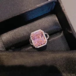 Classico anello da donna con zirconi rosa moda retrò anelli a forma di cuore strass personalità festa all'aperto gioielli eleganti matrimonio Gif2488