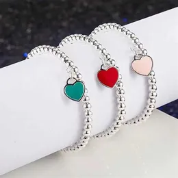 S925 Pure Silver Women For Bracelet Fashion Accessories Love Emamel Jewelry