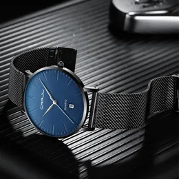 Crrju New Fashion Men's Ultra Thin Thin Quartz Watch Men Luxury Brand Brand Business Clock The Clock Stainless Steel Band