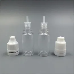 2500st/Lot Färgglad manipulation Evident Seal and Child Proof Cap PET Tom Bottle 10 Ml E Liquid Plastic Droper flaskor med långa tunna spetsar