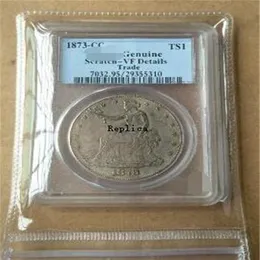 PCGS one dollar TRADE silver 1873-CC Genuine AU58 1875-S MS64 1881 PR63 PR65253w