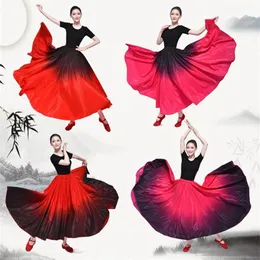 Stage Wear Spain Bullfighting Flamenco Dress Women Gypsy Dance Costume Folk 360 540 720 Degree Skirt Ballroom Belly Vestidos Flame311G