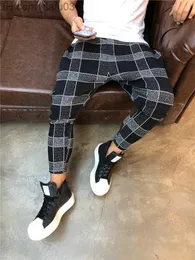 Men's Pants 4 Colors Mens Pants Streetwear Plaid Print Casual Pants Fashion Track Pants Trousers Casual Men Jogger Z230720