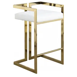 Elegante Design Moderno Vintage Gold Metal Velvet Furniture Arm Crome Finalmente Cadeira de fezes de barra para salão de jantar309p