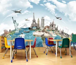 Papéis de parede Bacal Papel de parede personalizado Decoração da casa Mural Passeios ao redor do azul O mundo Viagem Pano de fundo Sala de estar Quarto 3D