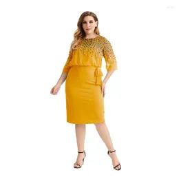 Casual Dresses Bodycon for Women Autumn Midi Dress 3/4 Sleeve Pleated Brodered Flares Bohemian Vestidos Robe Africaine Femme