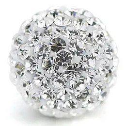 Pave Çek kristal disko topu kil boncuklar fit shamballa mücevher diy bilek kolye 100pcs 10mm beyaz clear2990
